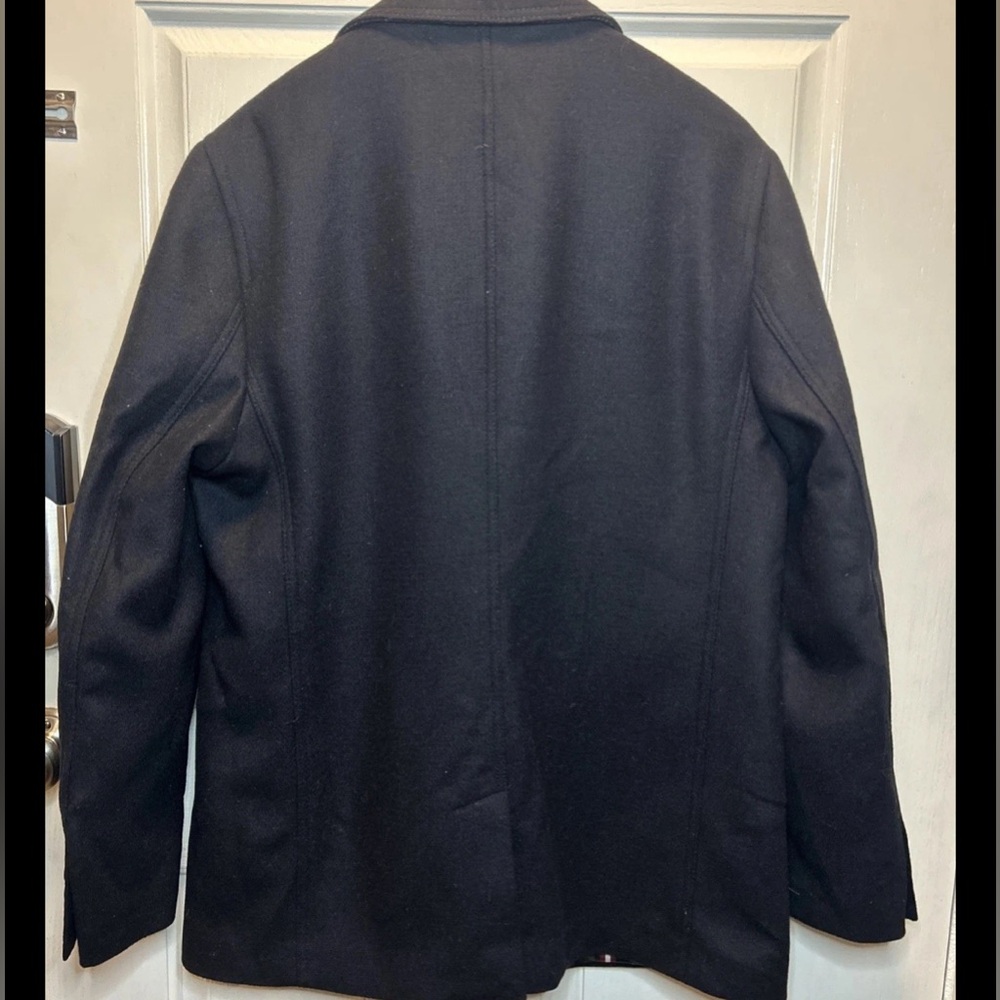 Ted Baker London Men's Zachary Double Breasted Black Overcoat Italy Wool 5(XL) - Picture 8 of 9